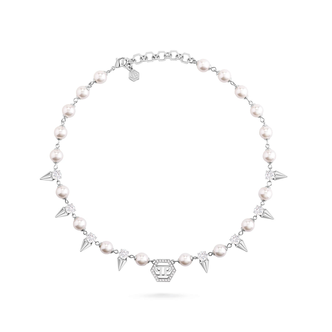 Philipp Plein Damen Kette Halskette Edelstahl silber RHAPSODY PJ8EA09NU