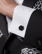 Laden Sie das Bild in den Galerie-Viewer, Philipp Plein Herren Manschettenknöpfe Edelstahl IP Gun HEXAGON PJ9AA07CU
