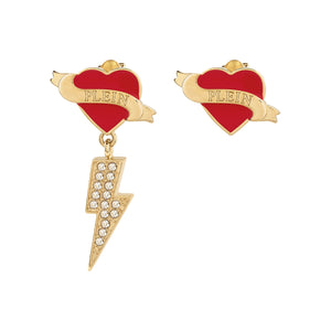 Philipp Plein Damen Ohrringe Edelstahl IP Gold PLEIN VALENTINE PJFEA03EU