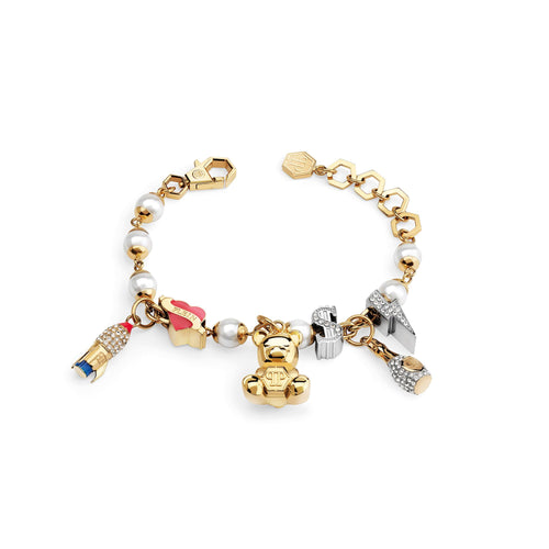 Philipp Plein Damen Armband Armkette Edelstahl IP Gold PLEIN VALENTINE PJFEA06BU