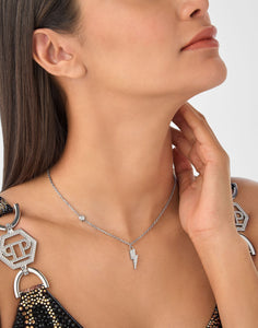 Philipp Plein Damen Kette Halskette Edelstahl silber PLEIN VALENTINE PJFEA17NU