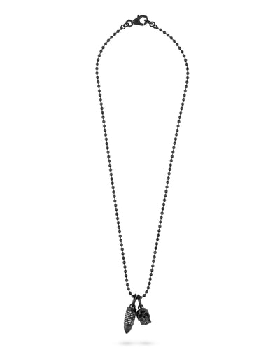 Philipp Plein Herren Kette Halskette Edelstahl schwarz PLEIN BULLET PJGGA02NU