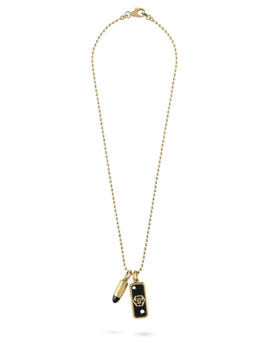 Philipp Plein Herren Kette Halskette Edelstahl IP Gold PLEIN BULLET PJGGA03NU