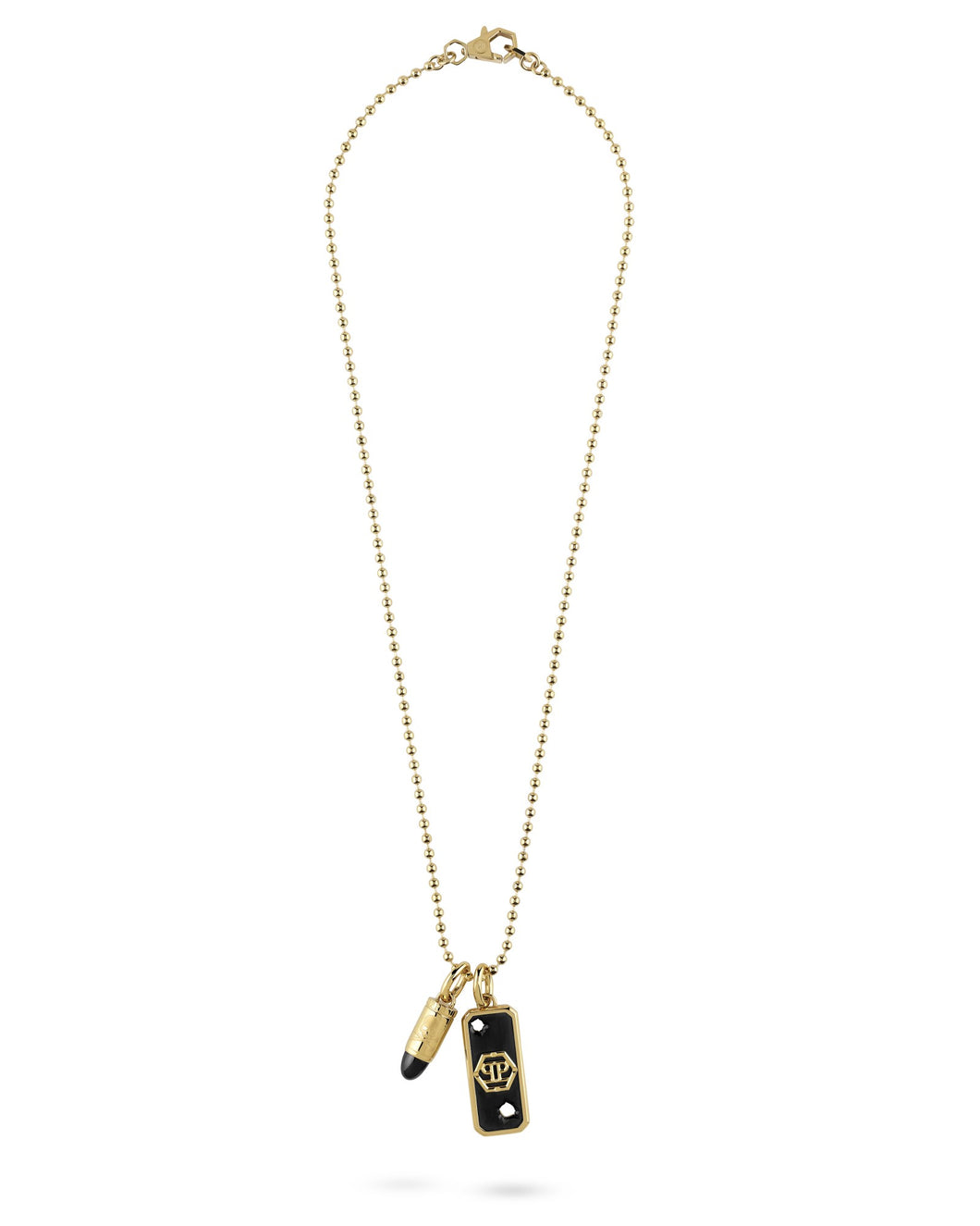 Philipp Plein Herren Kette Halskette Edelstahl IP Gold PLEIN BULLET PJGGA03NU