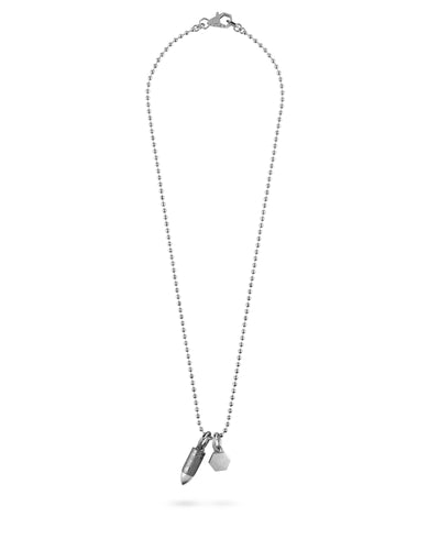 Philipp Plein Herren Kette Halskette Edelstahl silber PLEIN BULLET PJGGA04NU