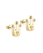 Laden Sie das Bild in den Galerie-Viewer, Philipp Plein Damen Ohrringe Edelstahl IP Gold PLEIN VALENTINE PJHGA11EU