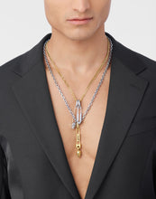 Laden Sie das Bild in den Galerie-Viewer, Philipp Plein Unisex Kette Halskette Edelstahl bicolor PLEIN SAFETY PIN PJKGA01NU