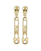 Laden Sie das Bild in den Galerie-Viewer, Philipp Plein Damen Ohrringe Edelstahl IP Gold PLEIN SAFETY PIN PJKGA03EU
