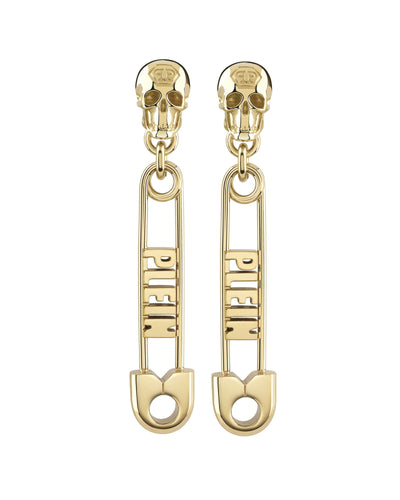 Philipp Plein Damen Ohrringe Edelstahl IP Gold PLEIN SAFETY PIN PJKGA03EU