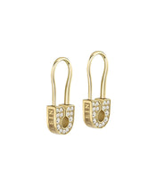Laden Sie das Bild in den Galerie-Viewer, Philipp Plein Damen Ohrringe Edelstahl IP Gold PLEIN SAFETY PIN PJKGA05EU