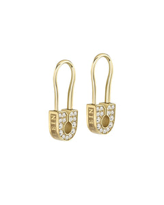 Philipp Plein Damen Ohrringe Edelstahl IP Gold PLEIN SAFETY PIN PJKGA05EU