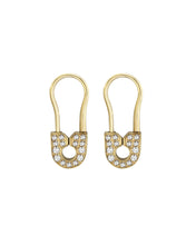 Laden Sie das Bild in den Galerie-Viewer, Philipp Plein Damen Ohrringe Edelstahl IP Gold PLEIN SAFETY PIN PJKGA05EU