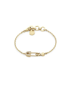 Philipp Plein Damen Armband Armkette Edelstahl IP Gold PLEIN SAFETY PIN PJKGA06BU