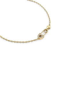 Philipp Plein Damen Kette Halskette Edelstahl IP Gold PLEIN SAFETY PIN PJKGA07NU