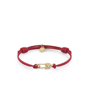 Laden Sie das Bild in den Galerie-Viewer, Philipp Plein Damen Armband Textil Edelstahl IP Gold PLEIN SAFETY PIN PJKGA09BU