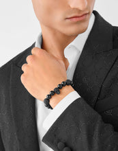 Laden Sie das Bild in den Galerie-Viewer, Philipp Plein Herren Armband Textil Edelstahl IP Black PLEIN ELITE  PJNEA12BU