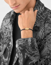 Laden Sie das Bild in den Galerie-Viewer, Philipp Plein Herren Armband Leder Edelstahl gold PLEIN ENIGMA S PJOEA05BS