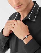 Laden Sie das Bild in den Galerie-Viewer, Philipp Plein Herren Armband Leder Edelstahl silber PLEIN ENIGMA PJOEA13BU