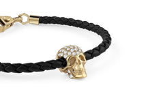 Laden Sie das Bild in den Galerie-Viewer, Philipp Plein Herren Armband Leder Edelstahl gold PLEIN ENIGMA PJOEA14BU
