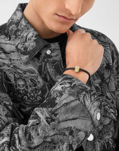 Laden Sie das Bild in den Galerie-Viewer, Philipp Plein Herren Armband Leder Edelstahl gold PLEIN ENIGMA PJOEA14BU