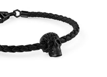 Laden Sie das Bild in den Galerie-Viewer, Philipp Plein Herren Armband Leder Edelstahl IP Black PLEIN ELITE PJOEA15BU