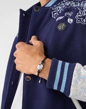 Laden Sie das Bild in den Galerie-Viewer, Philipp Plein Herren Armband Textil Edelstahl silber PLEIN EDGE PJPEA02BU