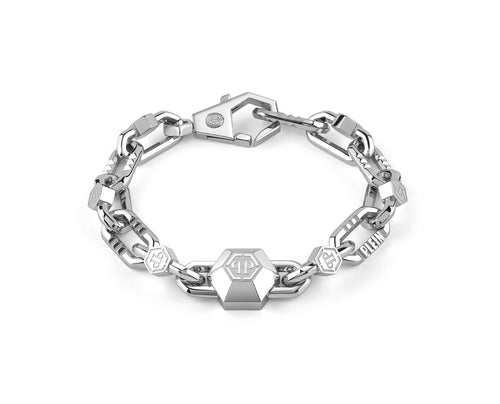 Philipp Plein Herren Armband Armkette Edelstahl silber PLEIN EDGE PJPEA03BU