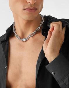 Philipp Plein Herren Kette Halskette Edelstahl silber PLEIN EDGE PJPEA05NU