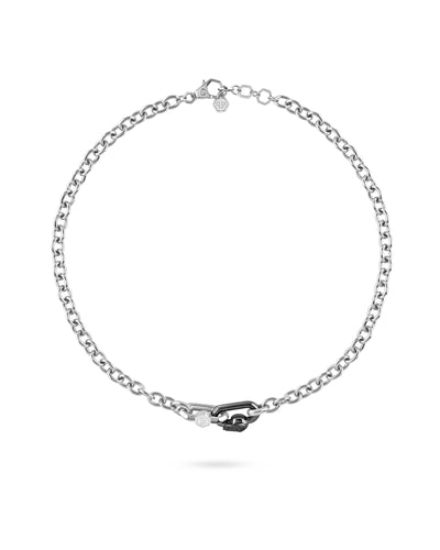 Philipp Plein Herren Kette Halskette Edelstahl silber Gun PLEIN EDGE PJPEA20NU