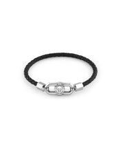 Laden Sie das Bild in den Galerie-Viewer, Philipp Plein Herren Armband Edelstahl silber Leder PLEIN EDGE PJPEA23BL