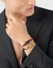 Laden Sie das Bild in den Galerie-Viewer, Philipp Plein Herren Armband Edelstahl schwarz Leder PLEIN EDGE PJPEA24BL