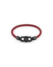 Laden Sie das Bild in den Galerie-Viewer, Philipp Plein Herren Armband Edelstahl schwarz Leder PLEIN EDGE PJPEA24BL