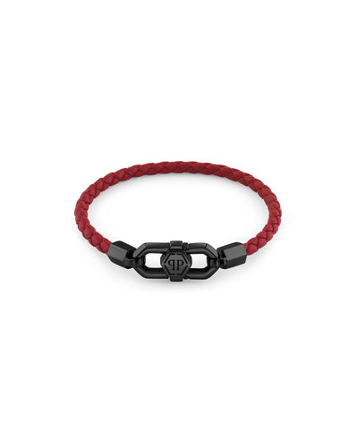 Philipp Plein Herren Armband Edelstahl schwarz Leder PLEIN EDGE PJPEA24BL