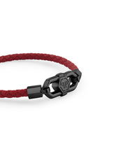 Laden Sie das Bild in den Galerie-Viewer, Philipp Plein Herren Armband Edelstahl schwarz Leder PLEIN EDGE PJPEA24BS