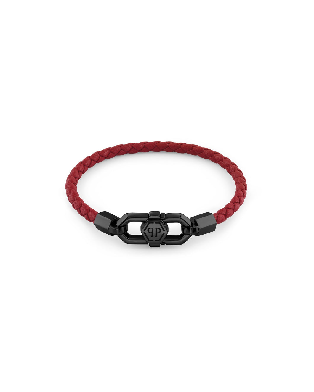Philipp Plein Herren Armband Edelstahl schwarz Leder PLEIN EDGE PJPEA24BS