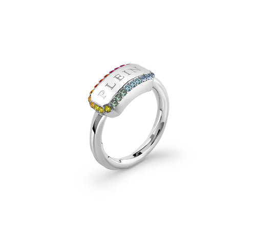 Philipp Plein Damen Ring Edelstahl silber PLEIN TAG PJQEA01R