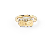 Laden Sie das Bild in den Galerie-Viewer, Philipp Plein Damen Ring Edelstahl IP Gold PLEIN TAG PJQEA06R