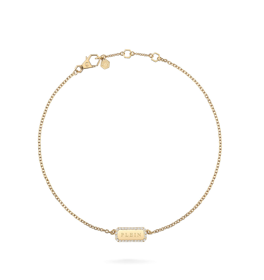 Philipp Plein Damen Kette Halskette Edelstahl IP Gold PLEIN TAG PJQEA10NU