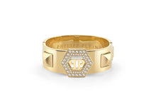 Laden Sie das Bild in den Galerie-Viewer, Philipp Plein Damen Armband Armreif Edelstahl IP Gold  PLEIN LEGACY PJREA05BU-1