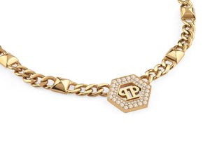 Philipp Plein Damen Kette Halskette Edelstahl IP Gold PLEIN LEGACY PJREA06NU