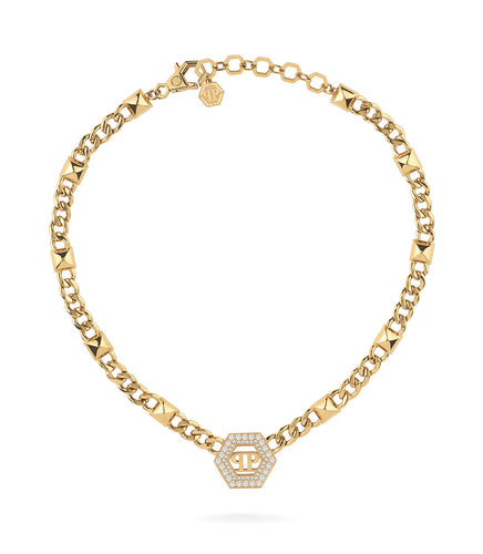 Philipp Plein Damen Kette Halskette Edelstahl IP Gold PLEIN LEGACY PJREA06NU