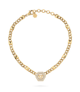 Philipp Plein Damen Kette Halskette Edelstahl IP Gold PLEIN LEGACY PJREA06NU