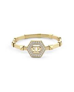 Philipp Plein Damen Armband Armreif Edelstahl IP Gold  PLEIN LEGACY PJREA12BU