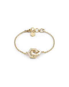Philipp Plein Damen Armband Armkette Edelstahl IP Gold  PLEIN LEGACY PJREA16BU