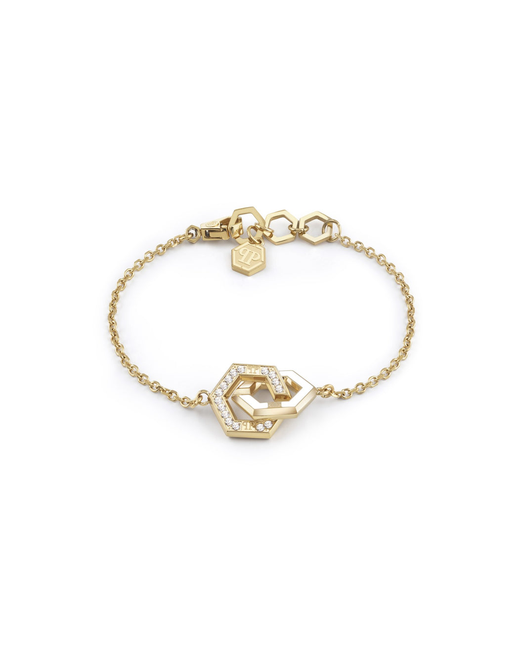 Philipp Plein Damen Armband Armkette Edelstahl IP Gold  PLEIN LEGACY PJREA16BU