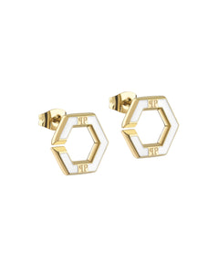 Philipp Plein Damen Ohrringe Ohrstecker Edelstahl IP Gold PLEIN LEGACY PJREA17EU