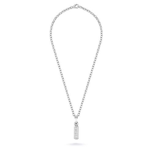 Philipp Plein Herren Kette Halskette Edelstahl silberfarben GOTHIC TAG PJTEA04NU