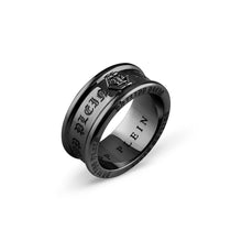 Laden Sie das Bild in den Galerie-Viewer, Philipp Plein Herren Ring Edelstahl IP Black GOTHIC TAG PJTEA06R