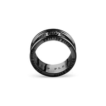 Laden Sie das Bild in den Galerie-Viewer, Philipp Plein Herren Ring Edelstahl IP Black GOTHIC TAG PJTEA06R