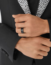 Laden Sie das Bild in den Galerie-Viewer, Philipp Plein Herren Ring Edelstahl IP Black GOTHIC TAG PJTEA06R